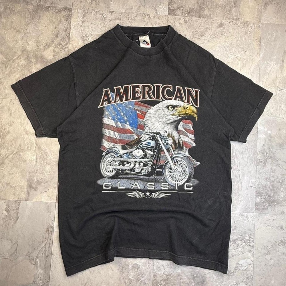 Vintage american classic eagle biker T shirt size large